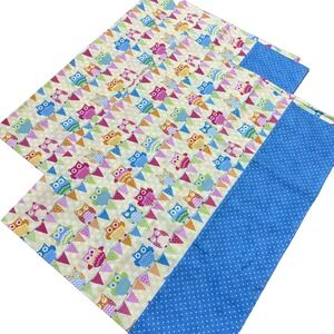 Adorable New Standard Pillow Case Set 2 Owls Cotton